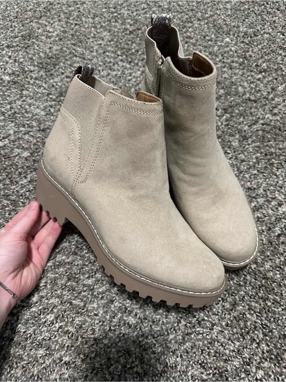 Target Women's Suede Chelsea Ankle Boots in Light Beige